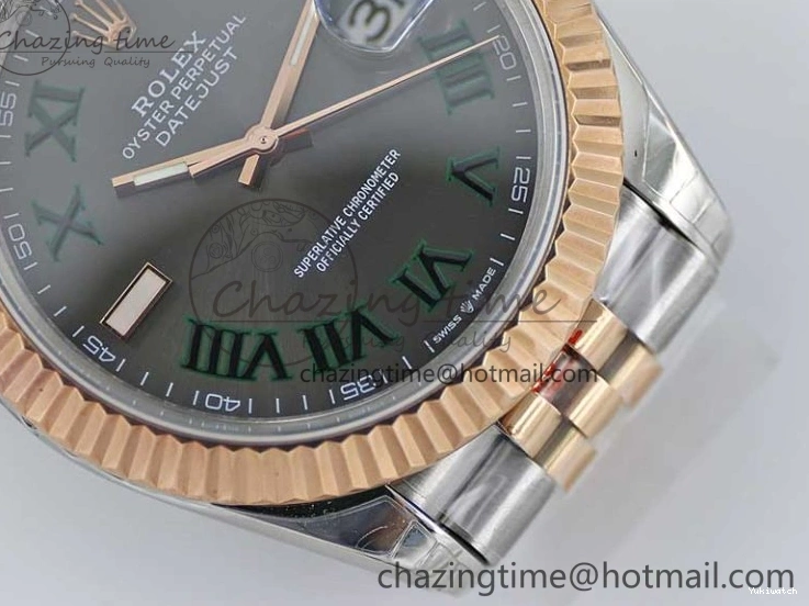 VR3235 904L Green on 126331 Edition Dial SS Bracelet RG Best 41 Steel TWF Jubilee 1:1 RG SS DateJust Roman Gray 0421